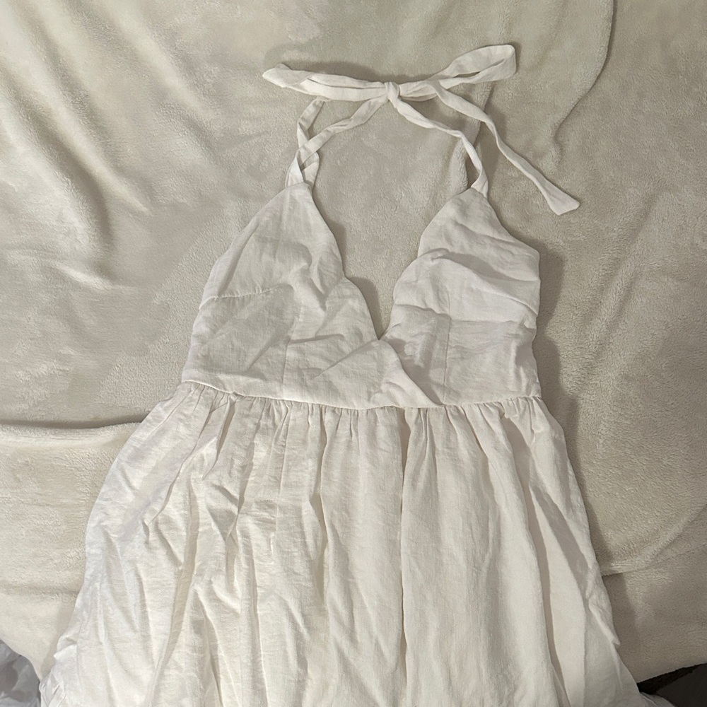 White Halter Dress